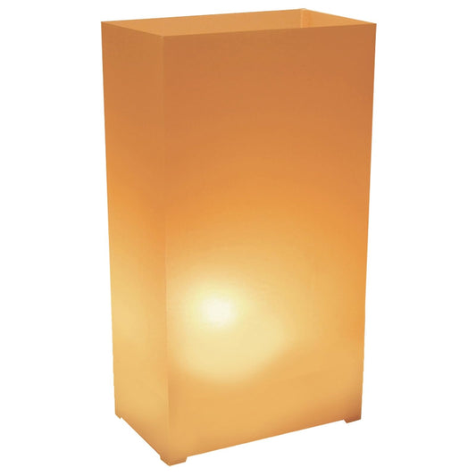 Lumabase Electric Lantern, 5.75" x 3.5" x 10", Tan