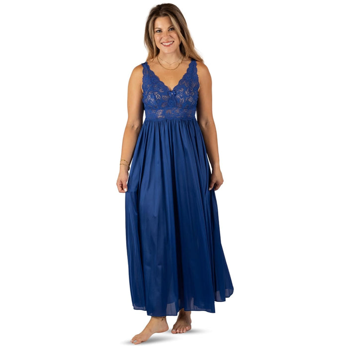 Shadowline Nightgown Nightshirt, Small, Navy