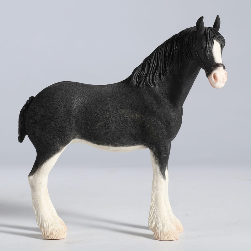 Veronese Design 5 7/8 Inch Tall Clydesdale Horse Black Resin Hand Painted Figurine