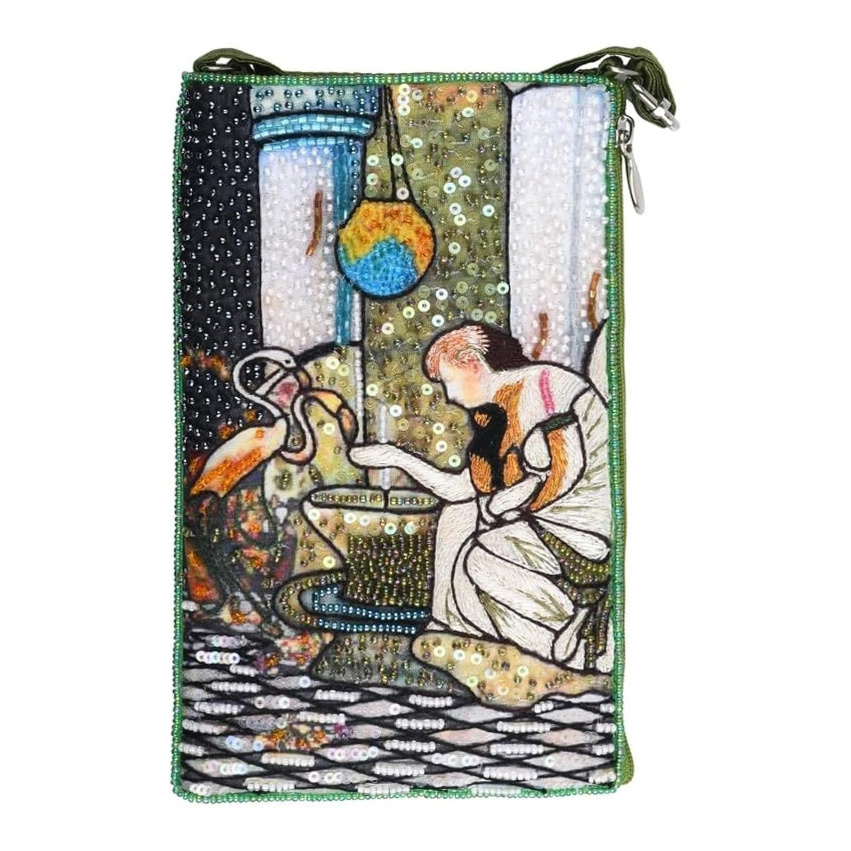 Bamboo Trading Handbag, Multicolor, Feeding Flamingos
