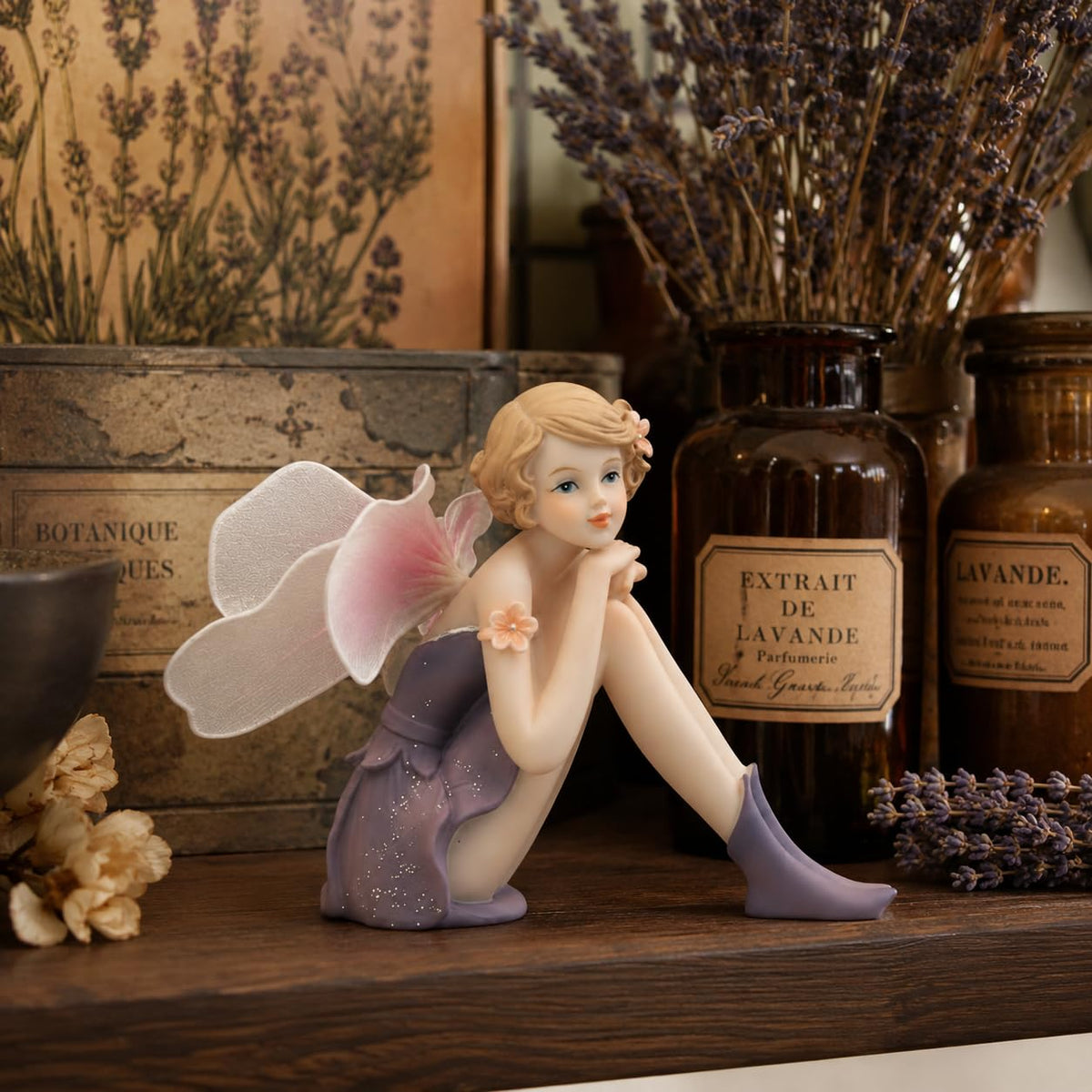 Comfy Hour Figurine, 3.8", Violet and Pink