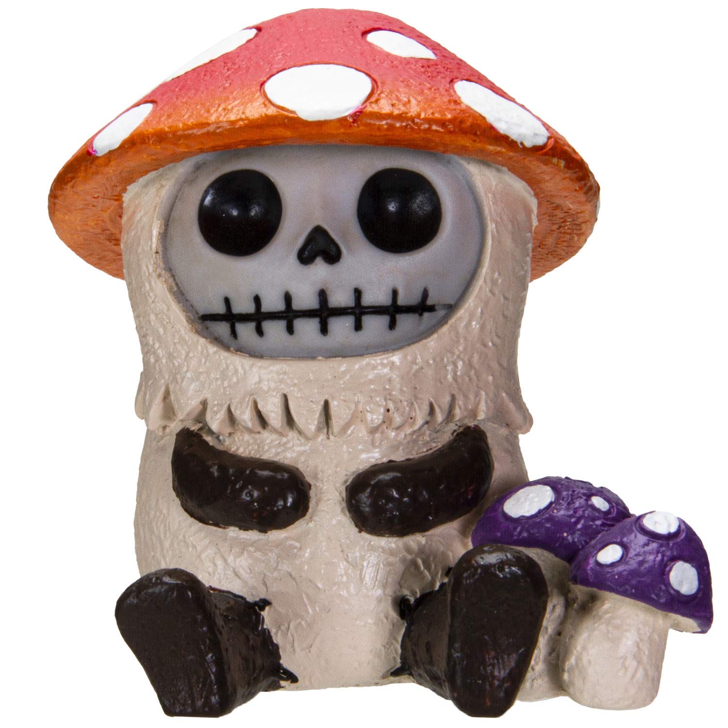 Pacific Trading Furrybones Summit Collection Mushroom Kinoko Figurine Decorative Signature Skeleton in Mushroom Toadstool Costume 3 Inch Tall Collectible Statue