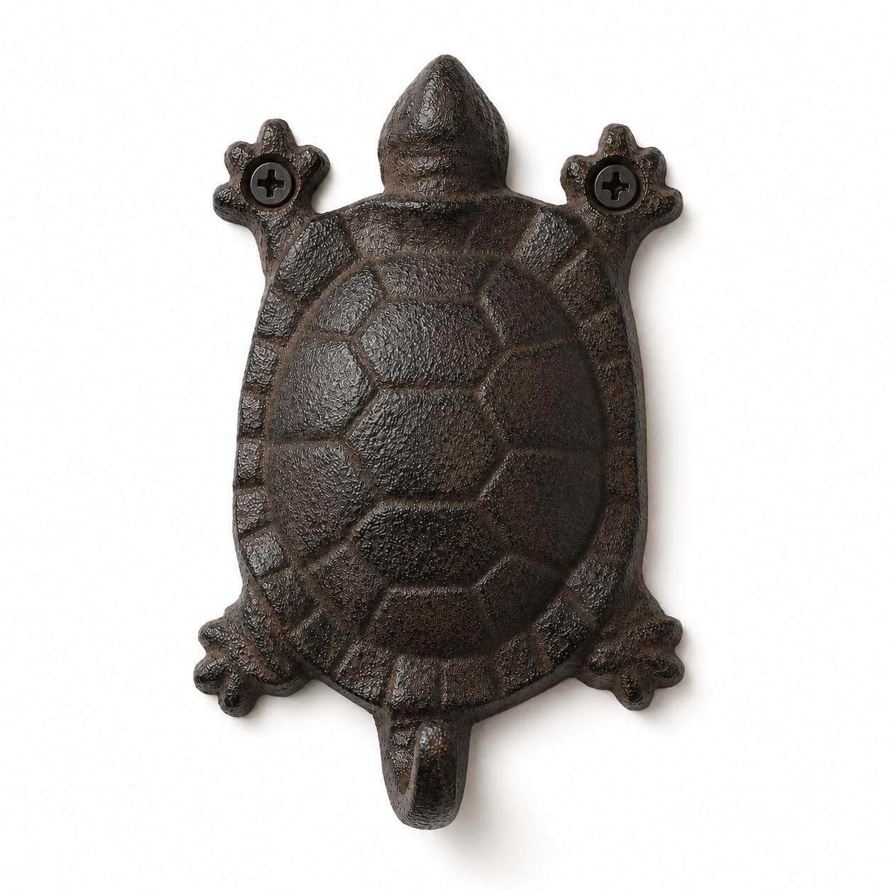 Comfy Hour 5.5 Inch Cast Iron Turtle Wall Hook, Coastal Decor