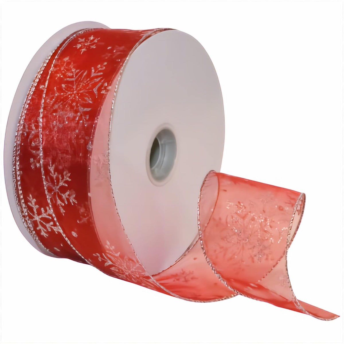 Morex Ribbon Decorative Ribbon Trim, 2.5" x 50 yd, Red/Silver