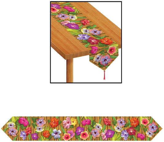 Beistle Printed Luau Table Runner Party Accessory (1 count) (1/Pkg)