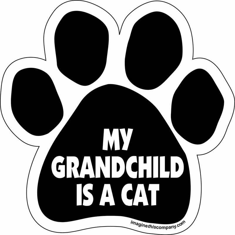 Imagine This Paw Car Magnet, My Grandchild is a Cat, 5-1/2-Inch by 5-1/2-Inch