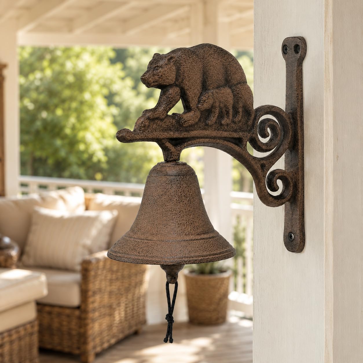 Comfy Hour 7.8 Inch Dinner Bell Outdoor, Bear Dinner Bell