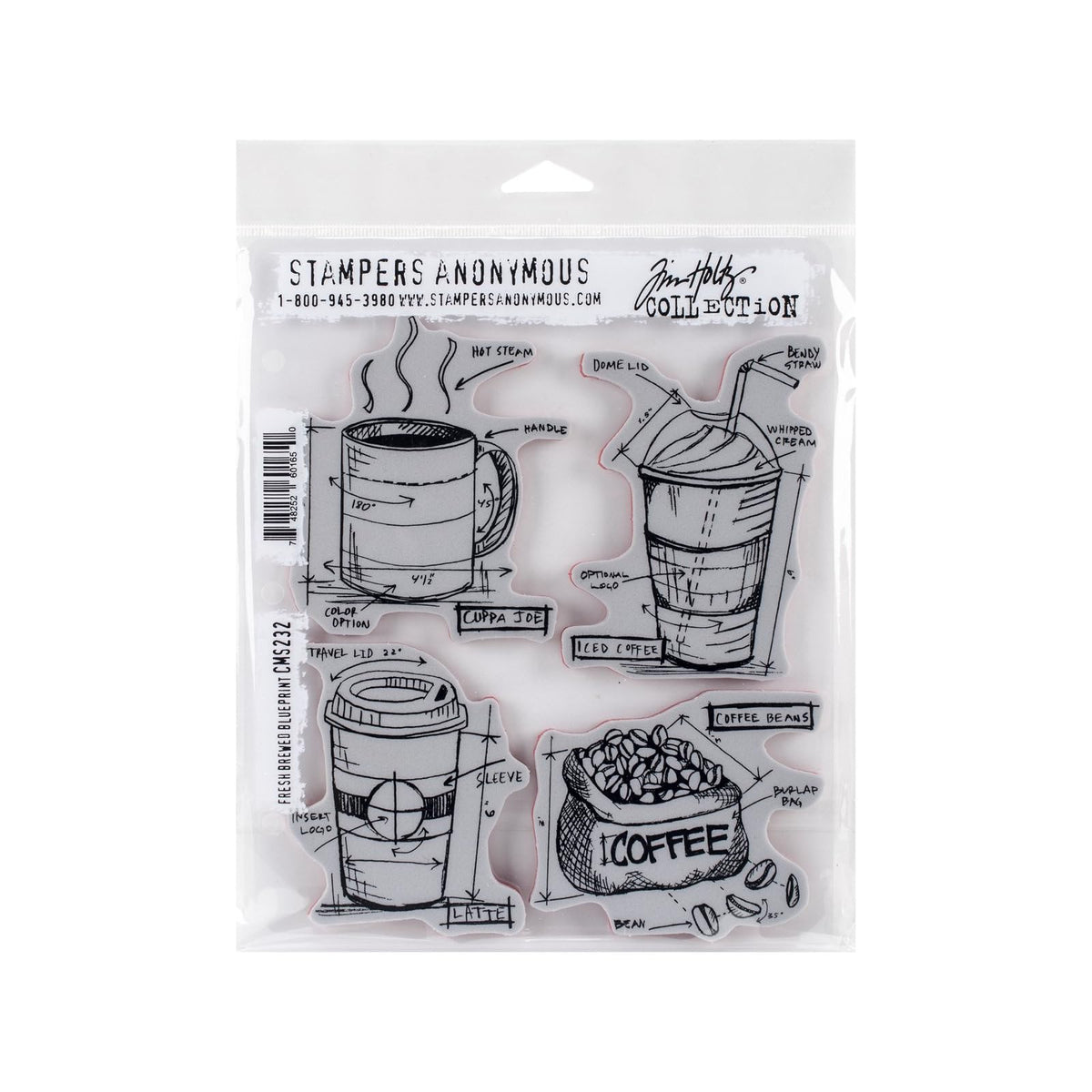 Stampers Anonymous Rubber Stamp, 7 x 8.5", Red, Black