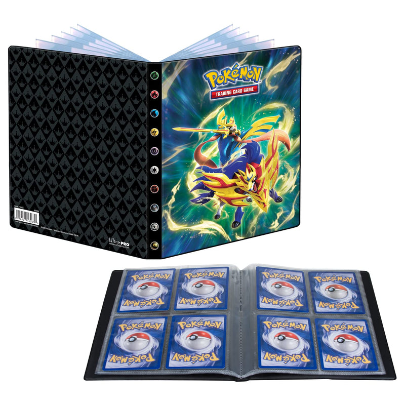 Ultra PRO - Pokémon Sword & Shield 4-Pocket Portfolio Crowned Sword Zacian & Crowned Shield Zamazenta, Protect & Store up to 40 Standard Size Collectible Pokémon Trading Cards, Collectible Cards