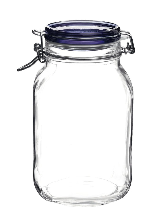 Bormioli Rocco 141360MRG121317 Fido Jar with Yellow Top, Set of 12, 6.75 oz, Clear