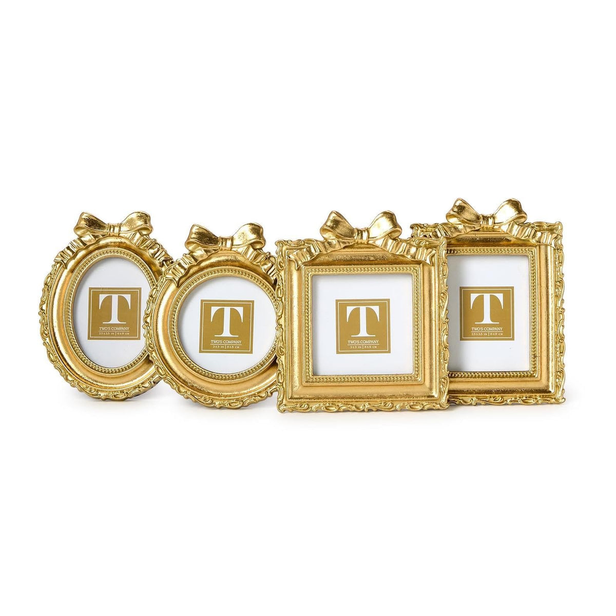Two's Company Picture Frame, 4.75 x 5.5 inches, Vintage Gold