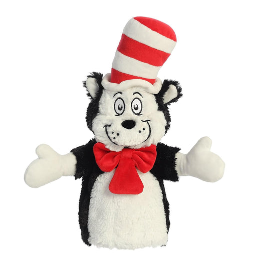 Aurora 15964 Dr. Seuss Cat in the Hat Hand Puppet Plush Toy, 14-inch Height
