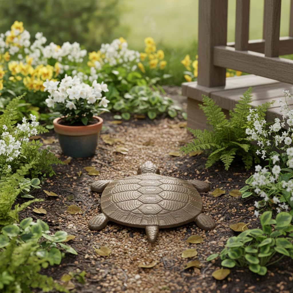 Comfy Hour Cast Iron Garden Stepping Stone - Turtle