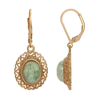 1928 Jewelry Company Earring, 1.5"L x 0.5"W, Green Aventurine