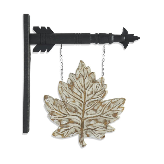 K&K Interiors Leaf Arrow Replacement, 13-Inch Height, Resin, Whitewashed