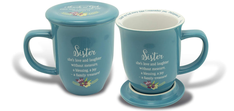 Cathedral Art Sister Ceramic Mug and Coaster, Multicolored
