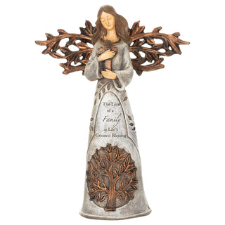 Roman Angel Holding Cross Figurine