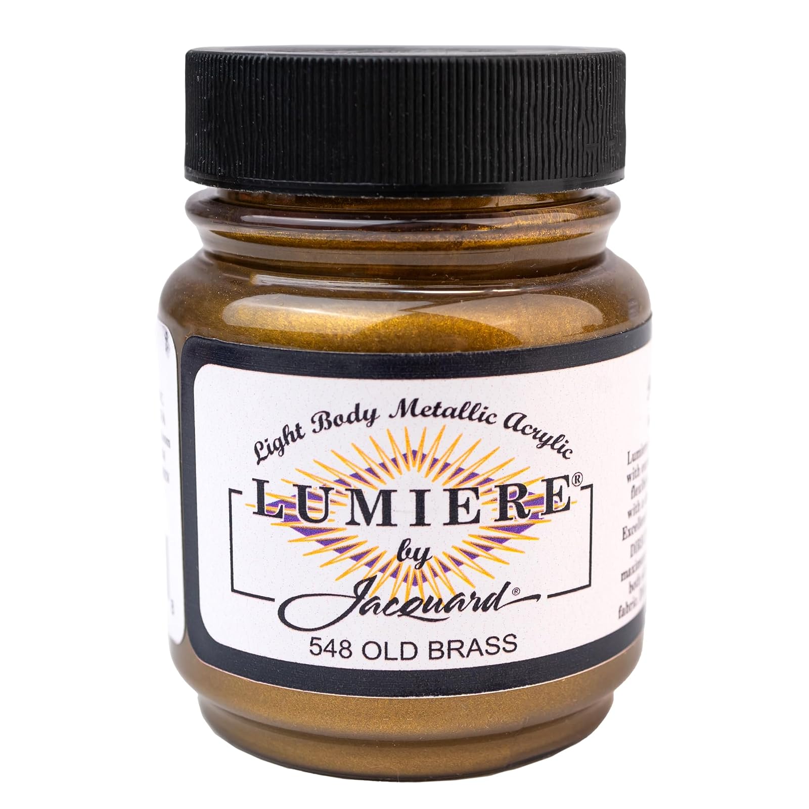 Jacquard Lumiere Metallic and Pearlescent Paint 2.25 Oz, 548 Old Brass