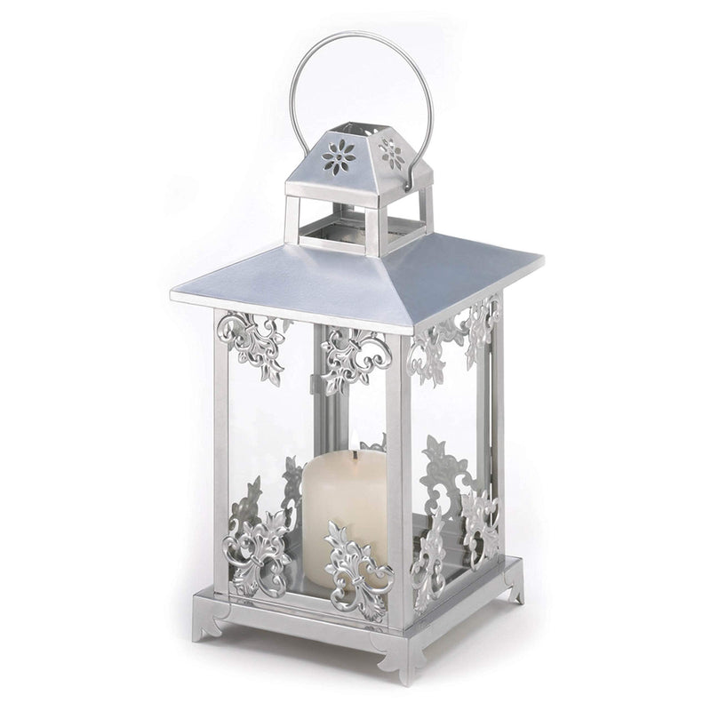 Gifts & Decor 57070449 Frosted Vines Candle Lantern, Gray