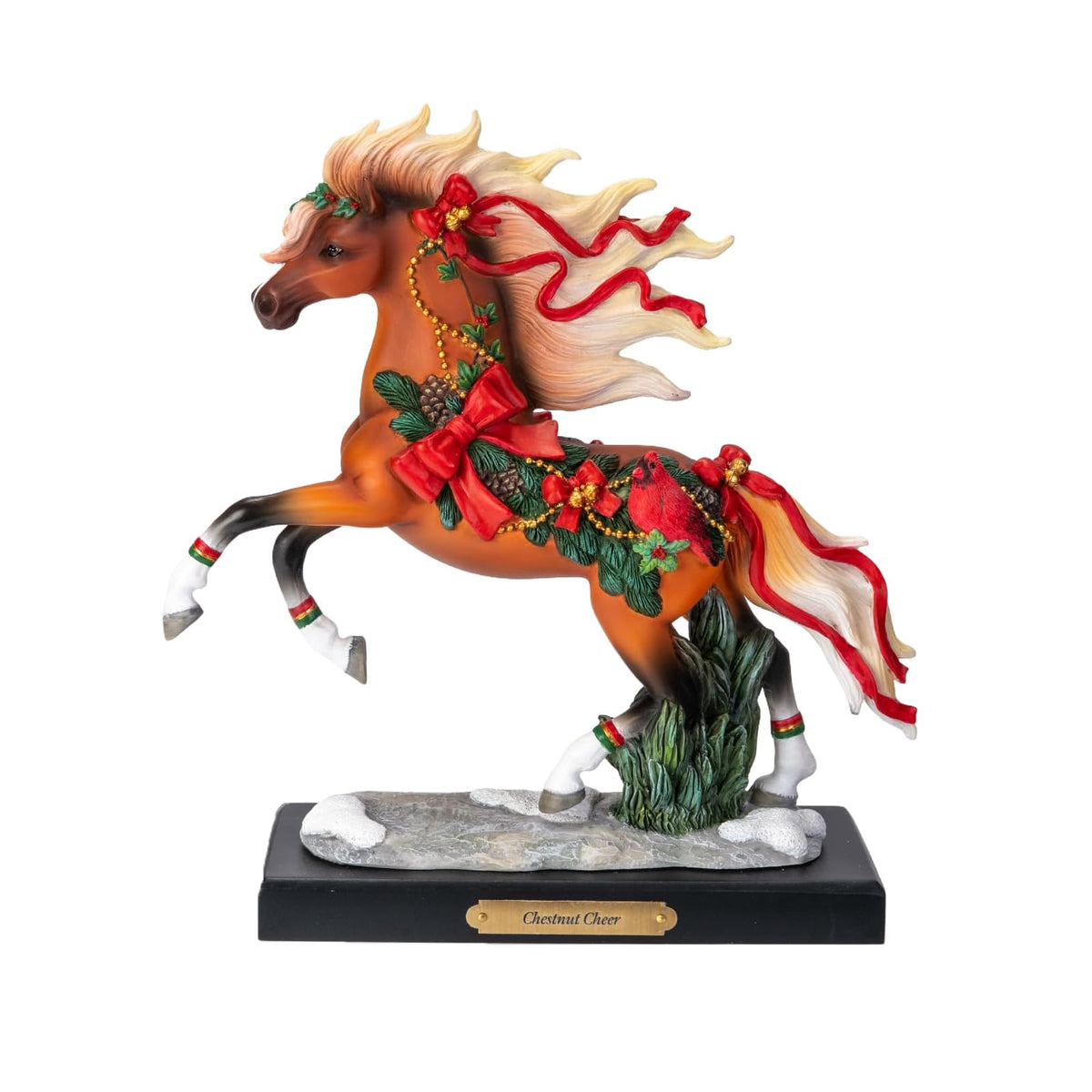 Pacific Giftware Figurine, 9.5" H, Chestnut Brown With Red and Green Accents