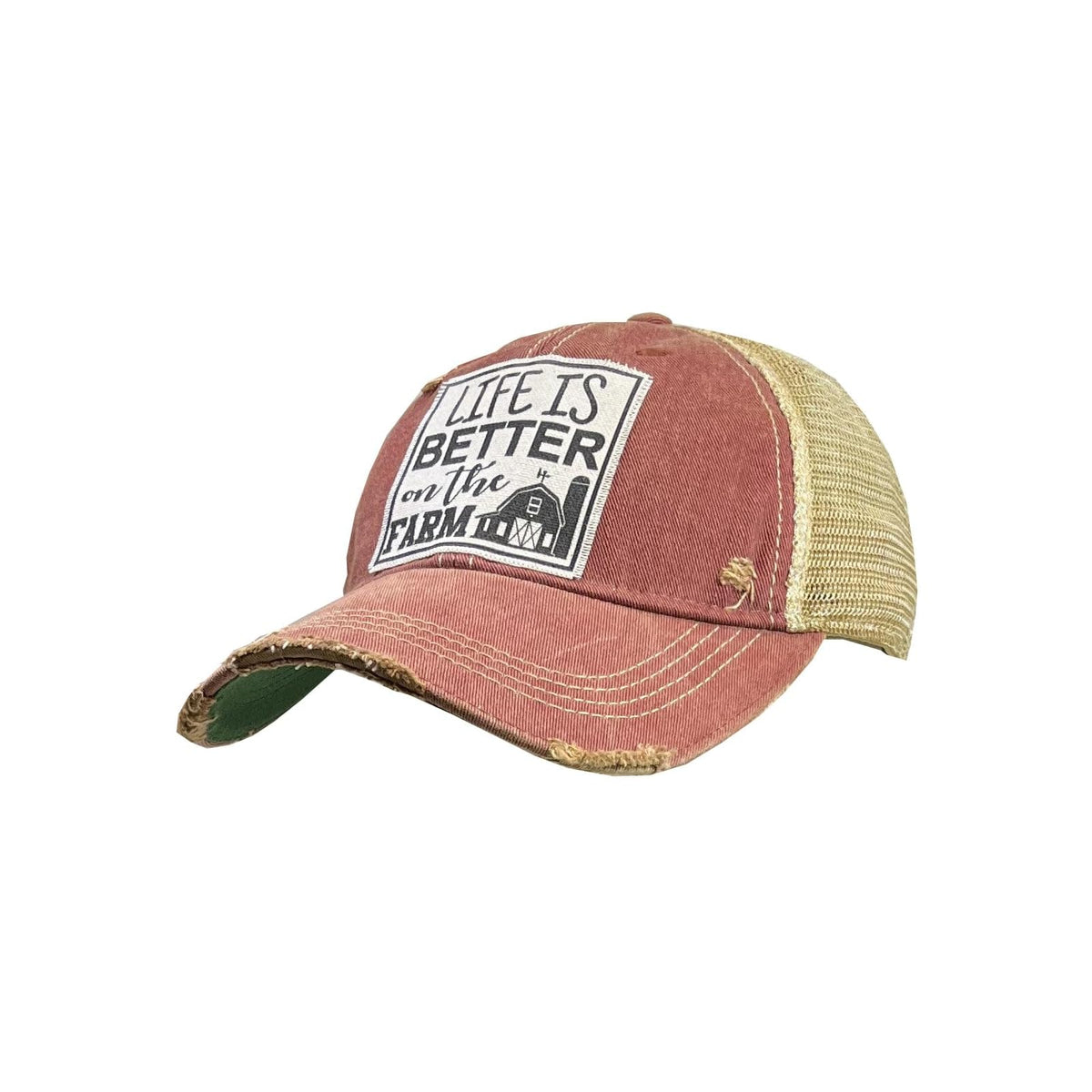 Vintage Life Hat, Dark Red, Snapback