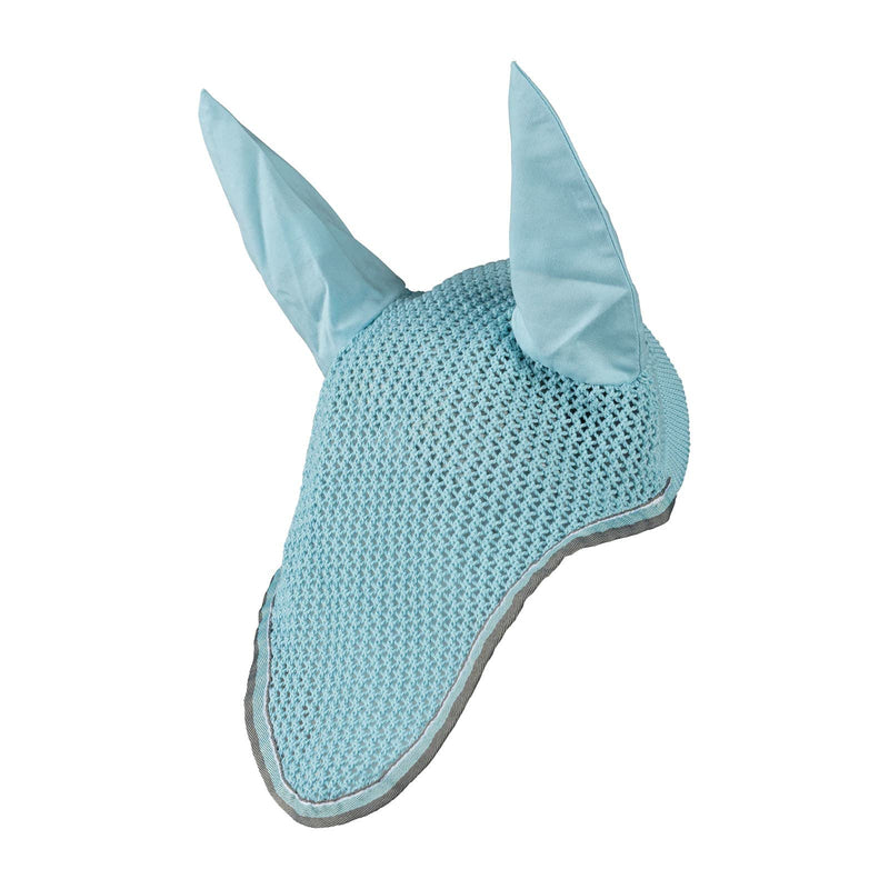 HORZE Adepto Cotton Crochet Insect and Fly Protection Horse Ear Net with Cotton Ear Covers - Canal Blue - Horse