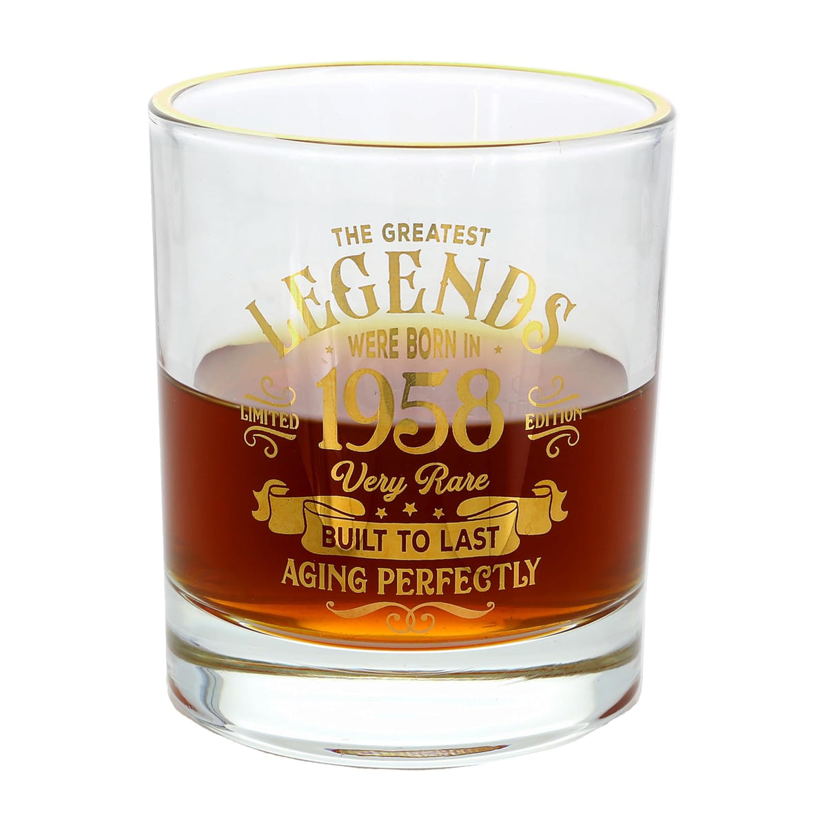 Pavilion Gift Company Drinking Cup, 8 Ounces, Clear, Gold