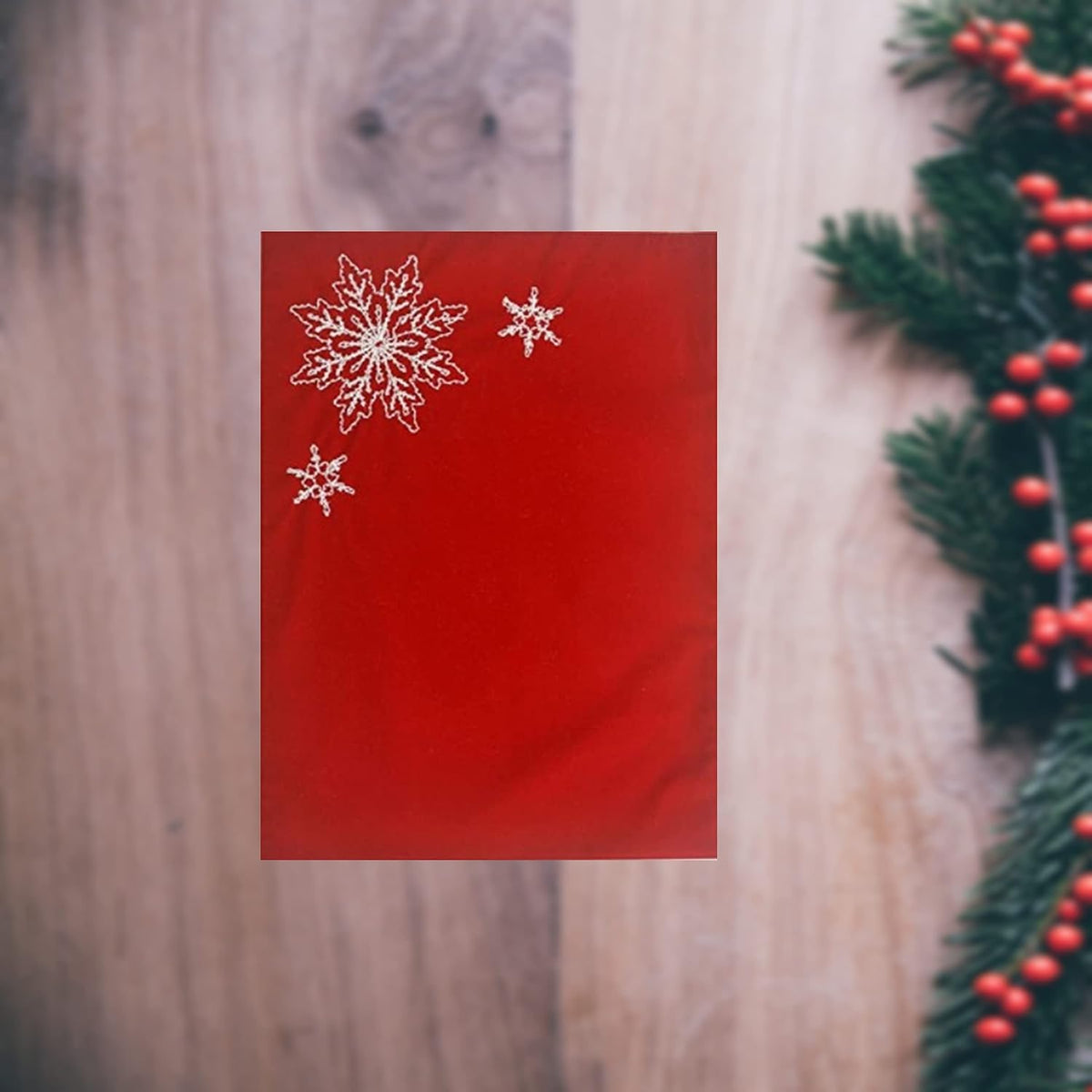 Comfy Hour Winter Holiday Home Collection 18"x13" Winter Christmas Snowflake Placemat Red, Polyester