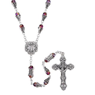 Christian Brands Catholic Necklace, 23" Long, Amethyst