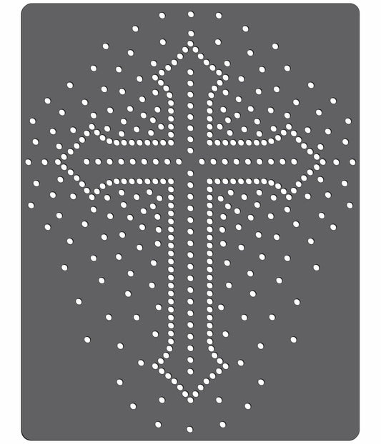 Rhinestone Genie Radiant Cross 10" Magnetic Rhinestone Template, Black