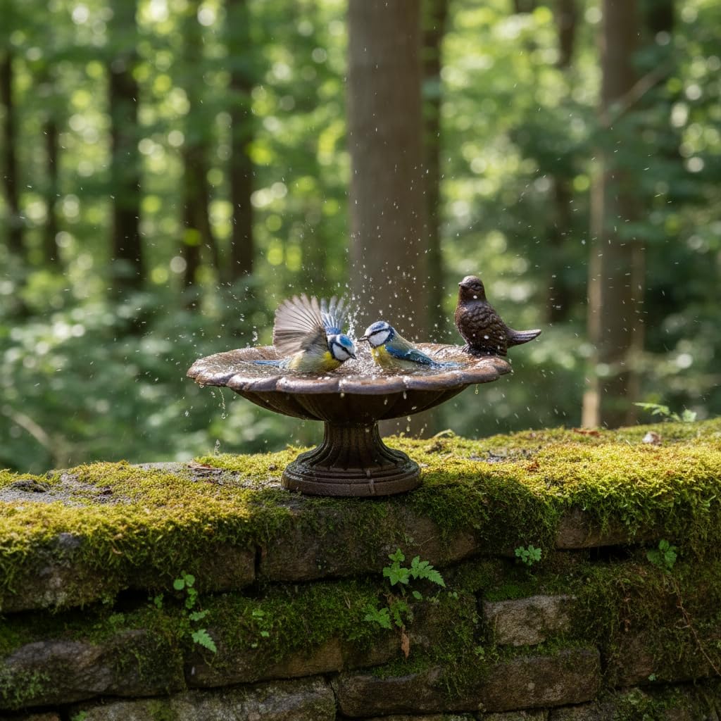 Comfy Hour 7.5 Inch Cast Iron Bird Bath, Sunflower Bird Feeder, 1 Unit