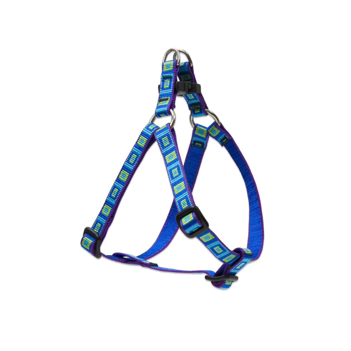 LupinePet Animal Harness, 1/2" by 10"-13" girth, Blue/Green
