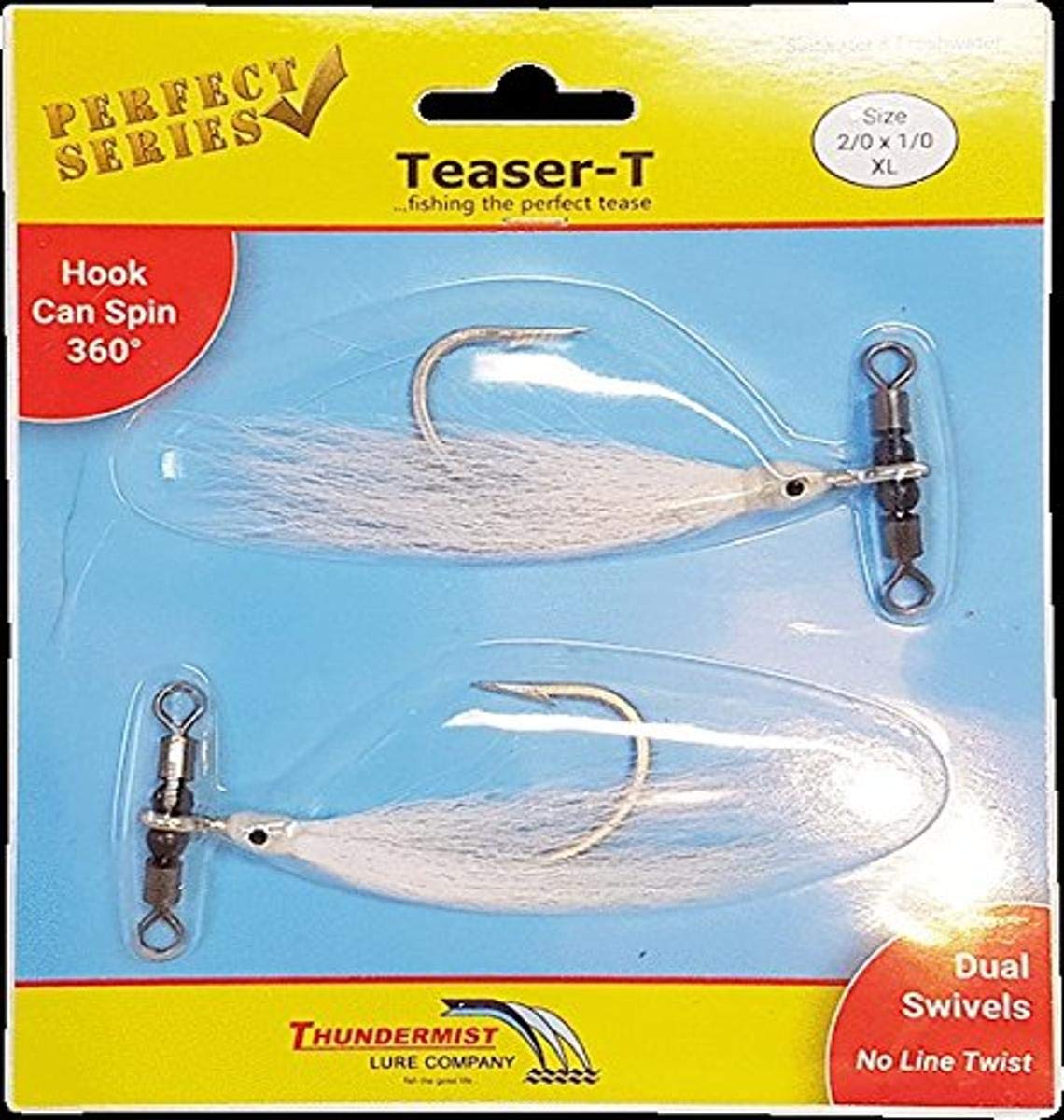 Thundermist Lure Company Fishing Hook, Size 2/0,1/0, White