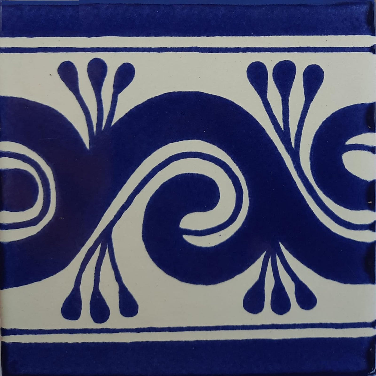 estancia tiles Tile, 4.2 x 4.2 inches, Blue,White