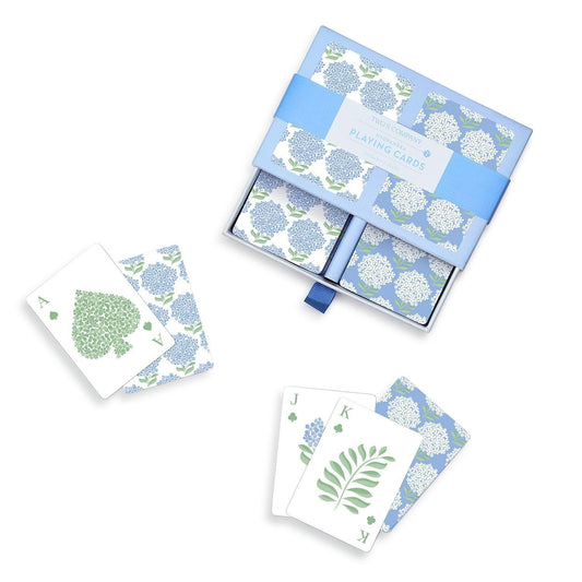 Two's Company Inc. Hydrangea Double Deck Textured Playing Cards in Gift Box Includes 2 Colorways (Each Deck Includes 52 Cards and 2 Jokers) - Paper
