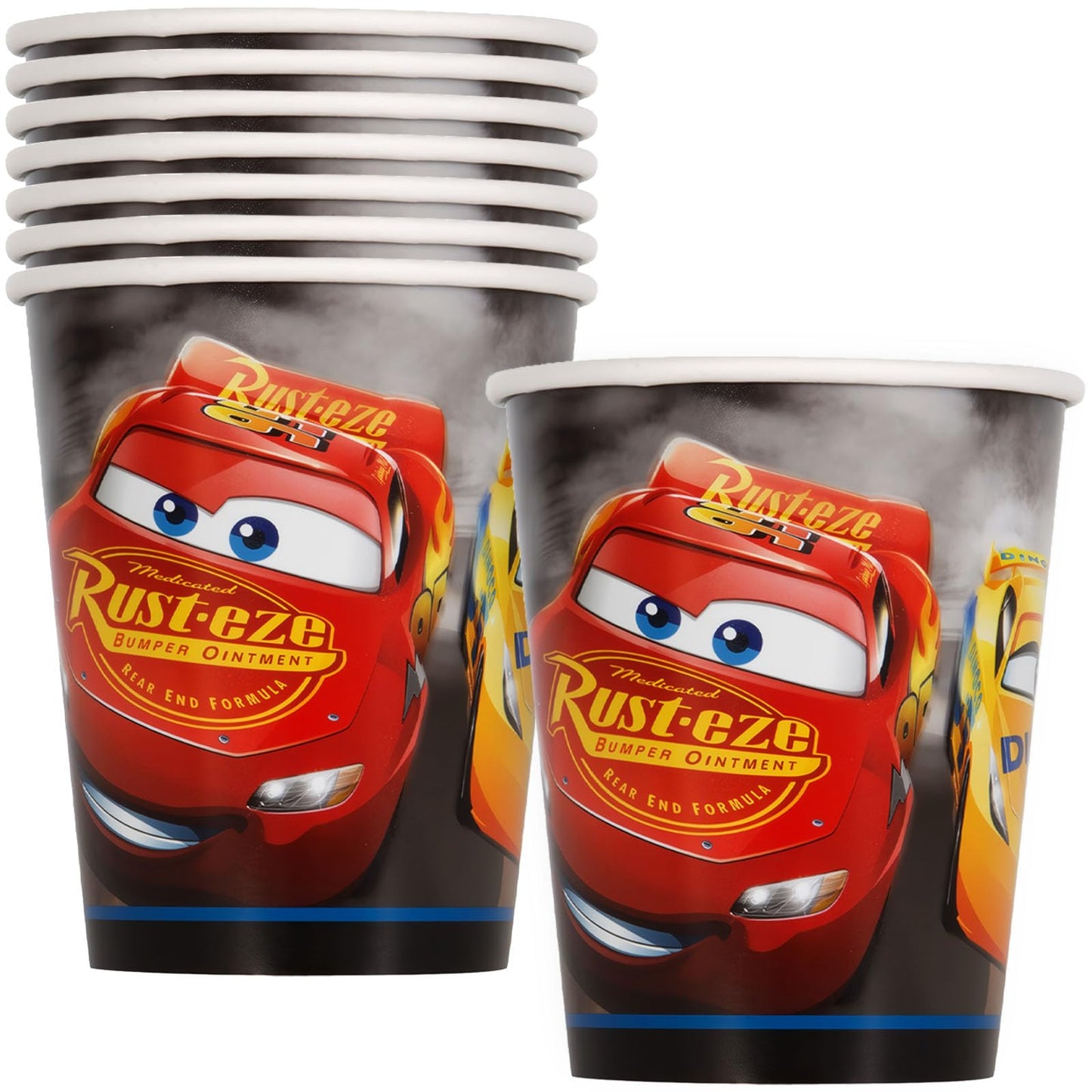 Unique Industries Disney Cars 3 Paper Cups - 8 Pcs