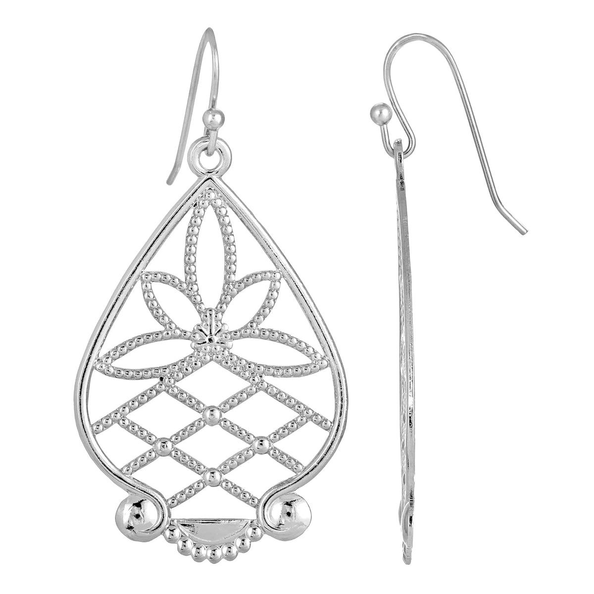 1928 Jewelry Company Earring, 1.81"L X 1"W, Silver