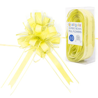 allgala Decorative Ribbon Trim, 8 Inch Jumbo (Pack of 10), Yellow