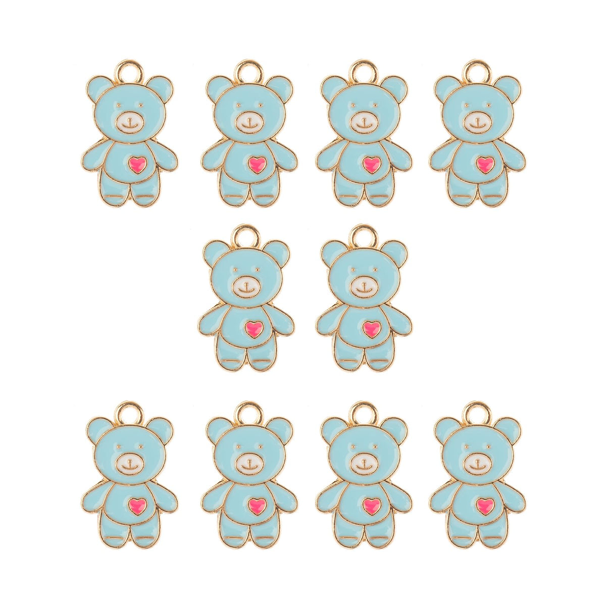 John Bead Charm, 20x13mm, BLUE