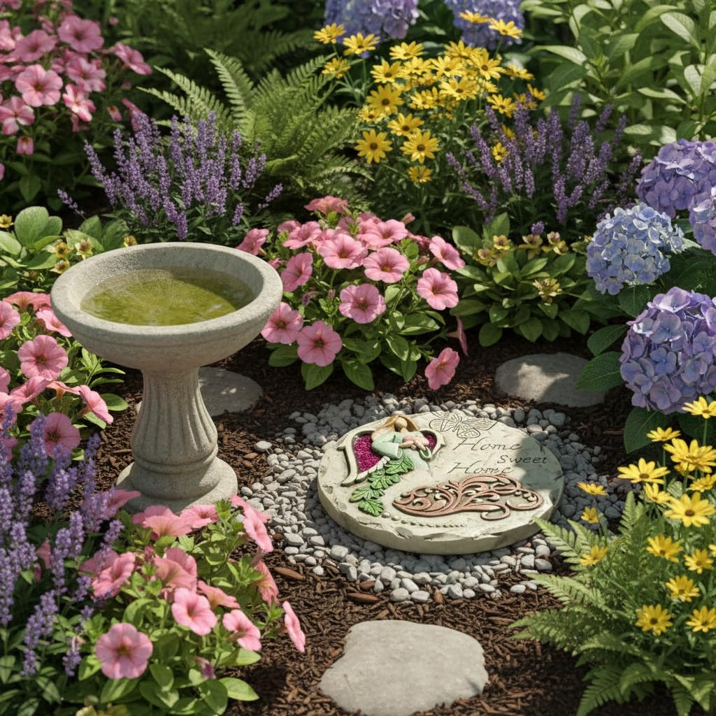 Comfy Hour 10" Angel Home Sweet Home Garden Stepping Stone
