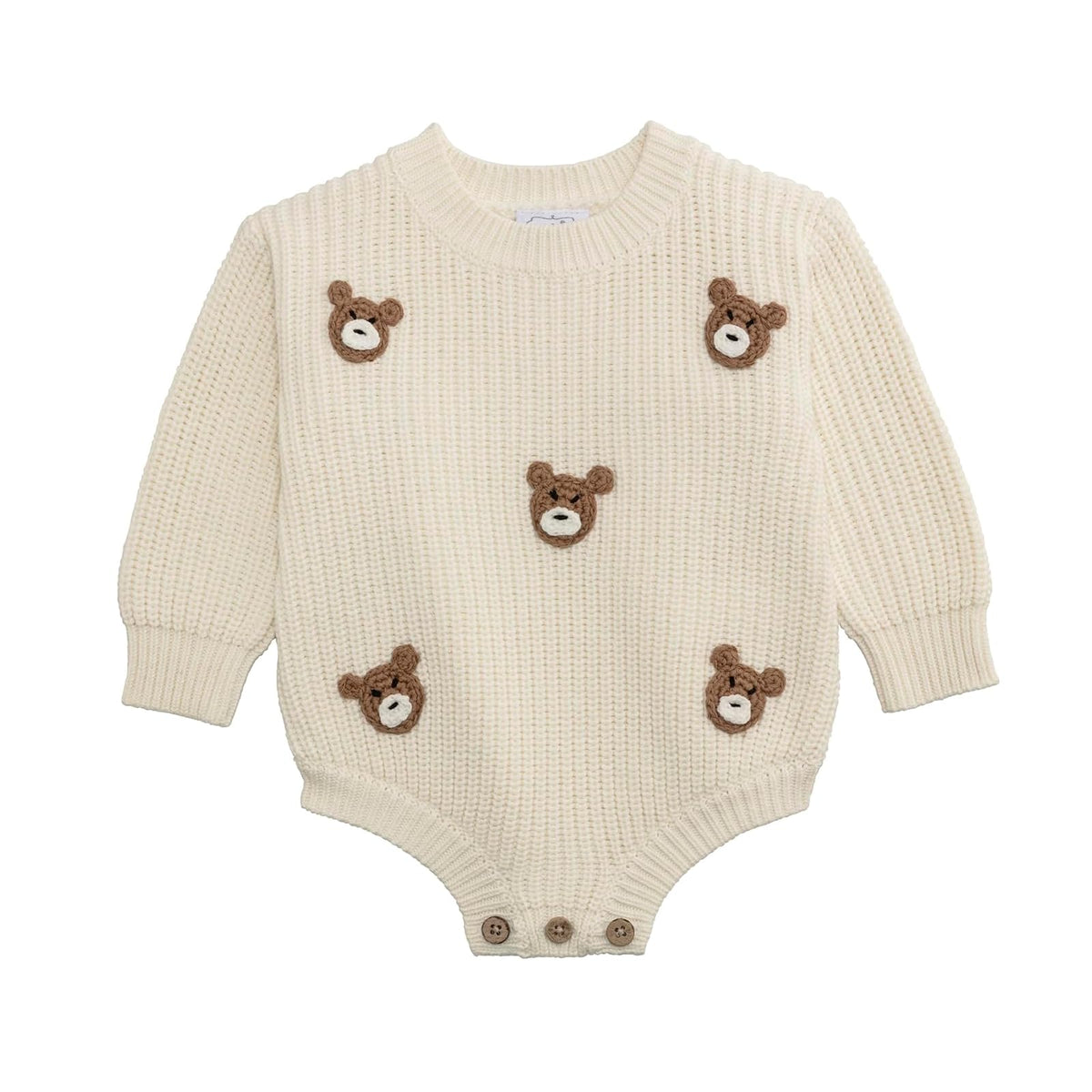 Mud Pie Sweater, White, Baby Bear Sweater Bubble