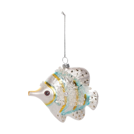 Beachcombers Hanging Ornament, 4.8-inches, Silver, Blue