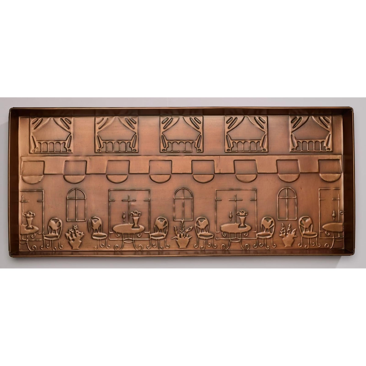 Home Furnishings By Larry Traverso Tray, 30" x 13" x 2", Paris Café Pattern, Ant