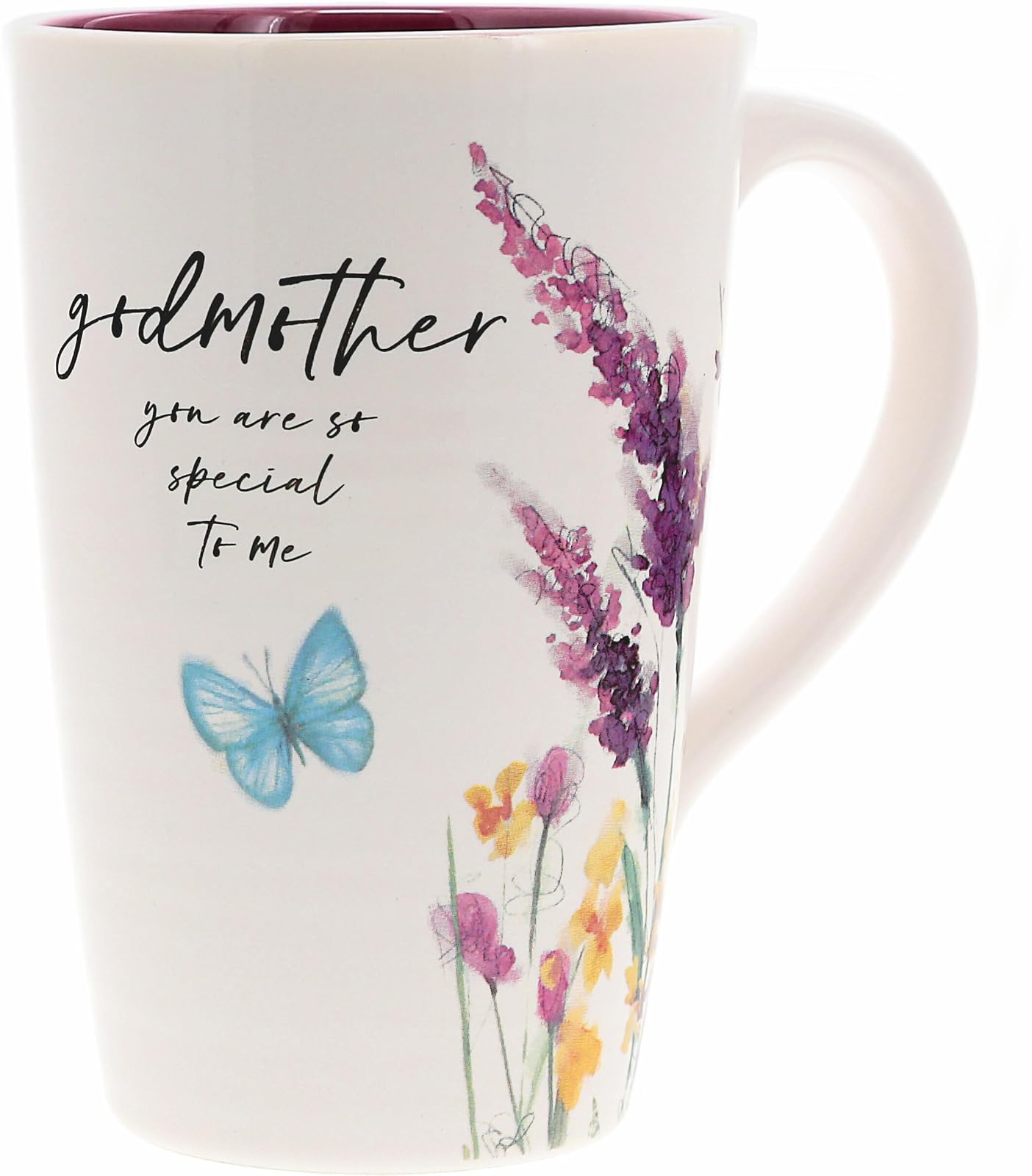 Pavilion - Godmother - 17-ounce Coffee Cup, Floral Pattern Mug, Mothers Day Gift Idea, 1 Count, Cream, 5.25 x 5.25-Inches
