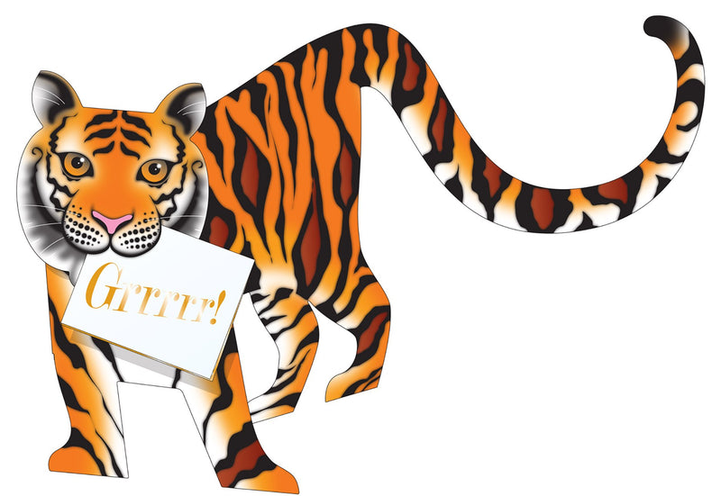 Celebrate the Home Special Delivery Delightful 3-D Animal Card, Tyger Tiger