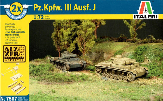 Italeri 7507S Pz.Kpfw.III Ausf.J (2 Fast Assembly Models)