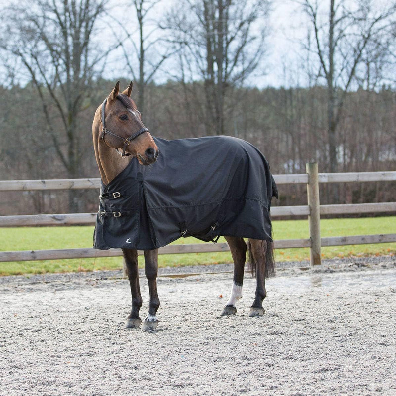 Horze Nevada 1200D Lightweight Waterproof Horse Turnout Rain Sheet (No Fill) - Black - 69