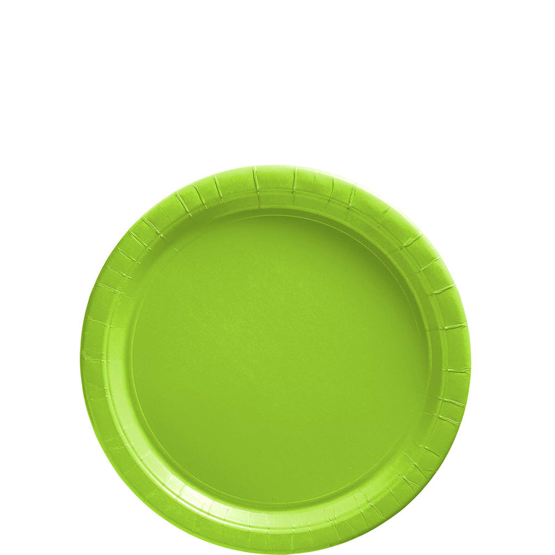 Amscan 640011.53 Kiwi Green Big Party Pack Paper Plates - 6 3/4", 50 Ct