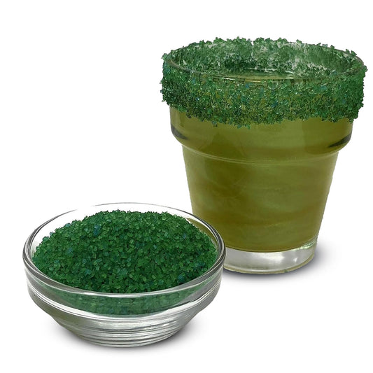 Ultimate Baker Snowy River Holly Green Cocktail Sugar - Kosher Certified Naturally Colored Holly Green Cocktail Rimmer (1lb, Medium Crystal)