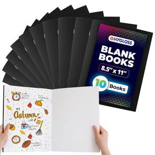 Hygloss Blank Book, 8.5 x 11-Inch, Black